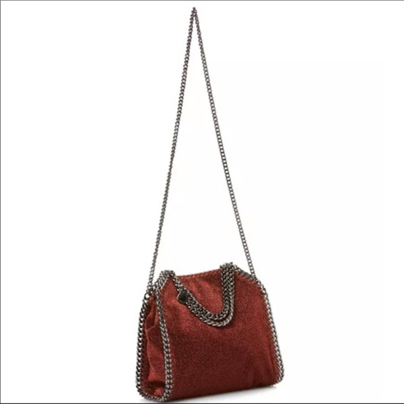 Stella McCartney Lurex Mini Falabella Tote-Copper/ red - Picture 7 of 7